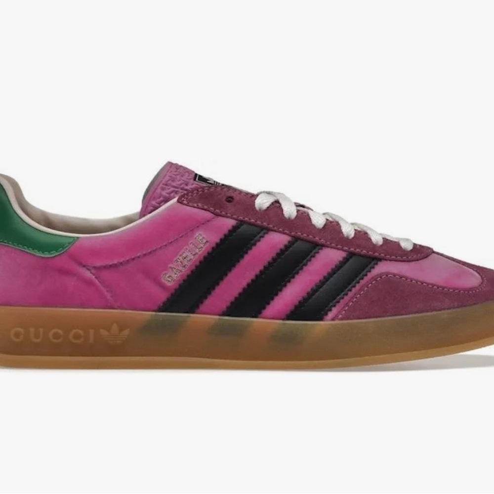 Adidas Gucci  Pink and Black velvet suede Retro Sneakers